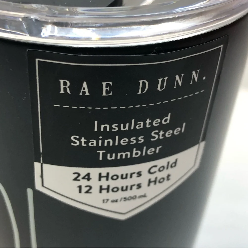 Rae Dunn Tumblers Trick or Treat and Boo! Set of 3 17 ounces Black New
